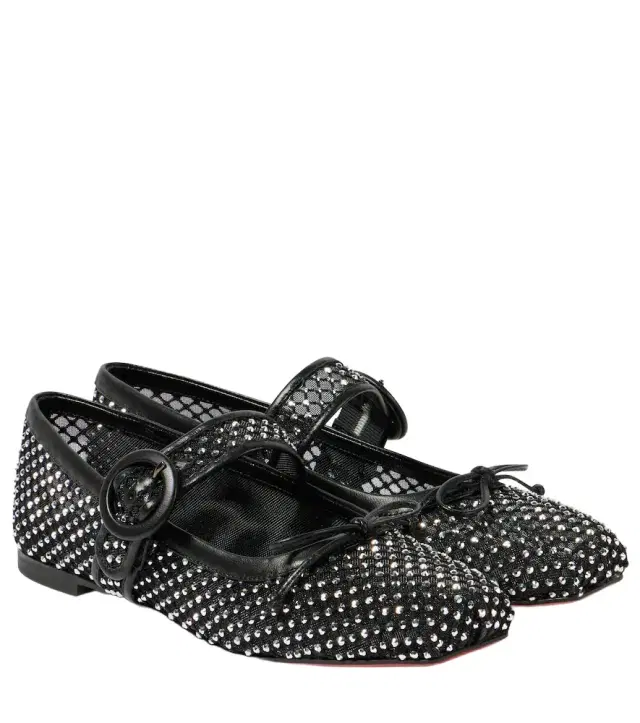 Christian Louboutin Mamastrapitina embellished mesh ballet flats