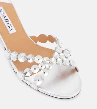 Aquazzura Crystal Mirage embellished leather mules | Thumbnail 2