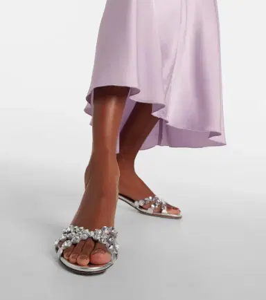 Aquazzura Crystal Mirage embellished leather mules | Thumbnail 6