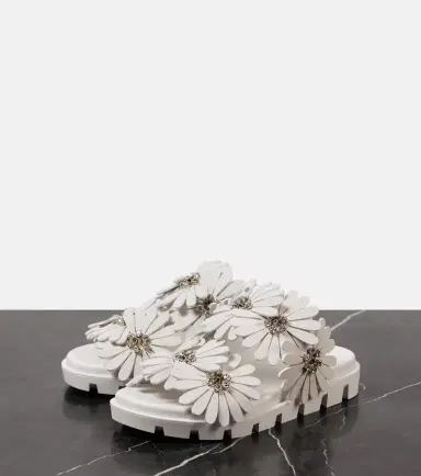 Christian Louboutin Flora Cool suede and leather slides | Thumbnail 4