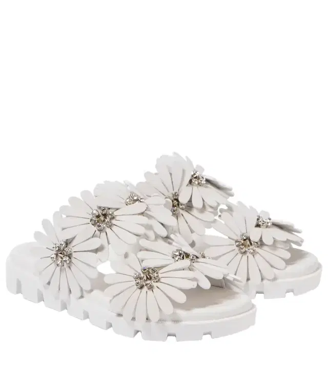 Flora Cool suede and leather slides