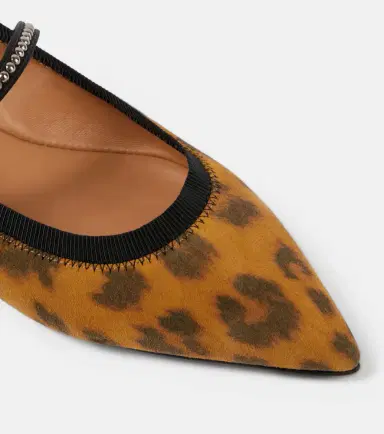 Aquazzura Romy leopard-print suede ballet flats | Thumbnail 4