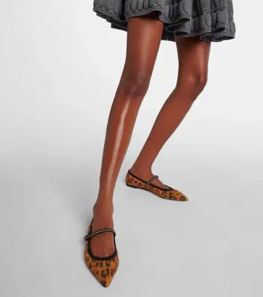 Aquazzura Romy leopard-print suede ballet flats | Thumbnail 5