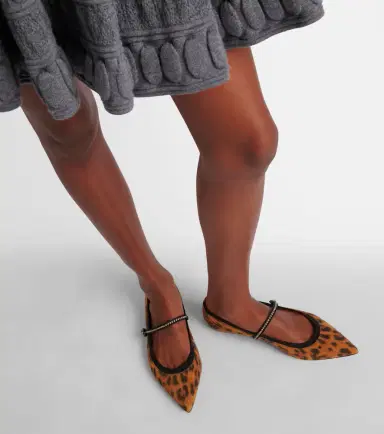 Aquazzura Romy leopard-print suede ballet flats | Thumbnail 7