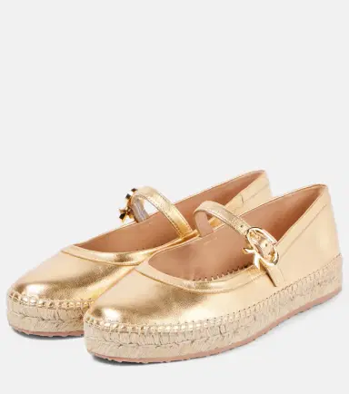 Gianvito Rossi Elda metallic leather espadrilles | Thumbnail 2