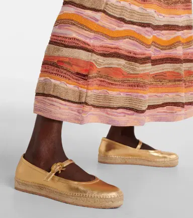Gianvito Rossi Elda metallic leather espadrilles | Thumbnail 7