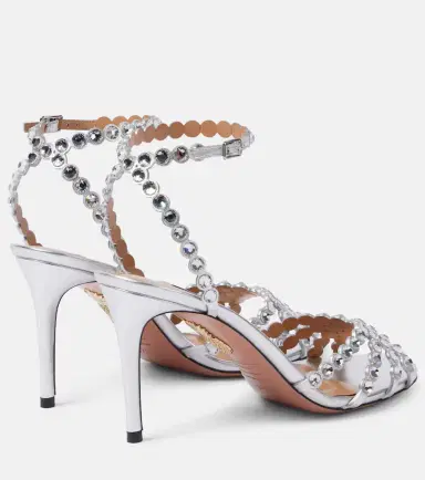 Aquazzura Tequila 85 embellished leather sandals | Thumbnail 2