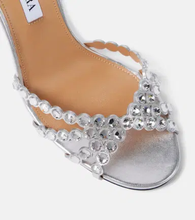 Aquazzura Tequila 85 embellished leather sandals | Thumbnail 3