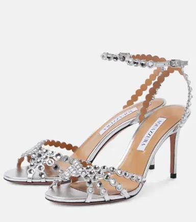 Aquazzura Tequila 85 embellished leather sandals | Thumbnail 4