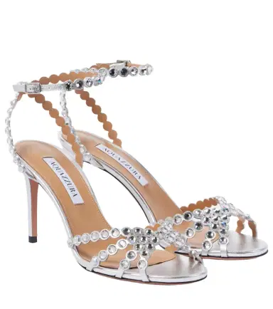 Aquazzura Tequila 85 embellished leather sandals | Thumbnail 1