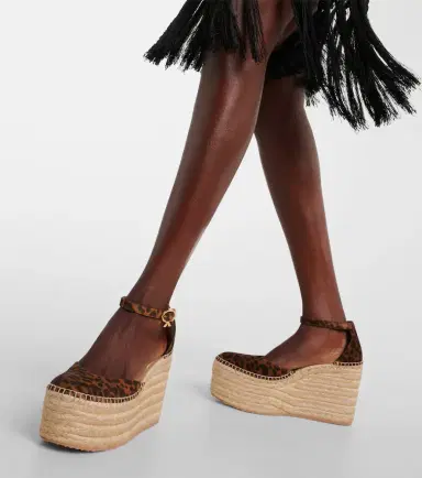 Gianvito Rossi Leopard-print suede espadrille wedges | Thumbnail 6