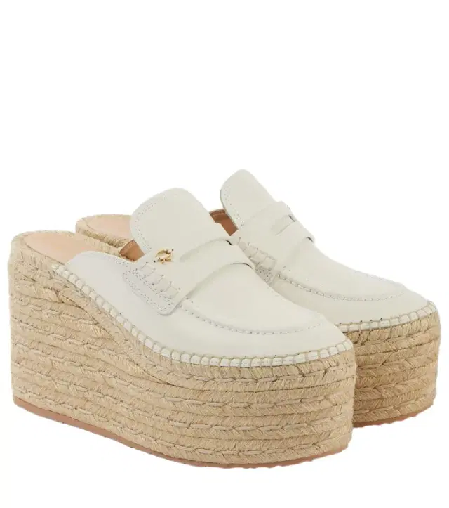 Gianvito Rossi Leather espadrille wedges