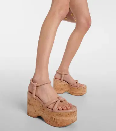 Gianvito Rossi Leather wedge sandals | Thumbnail 5