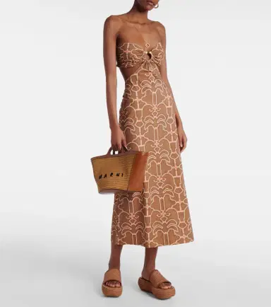 Gianvito Rossi Amami leather and raffia platform mules | Thumbnail 6