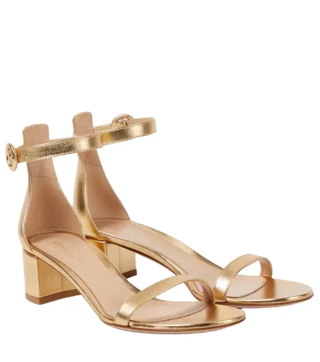Gianvito Rossi Gaeta 45 metallic leather sandals