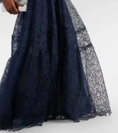 Costarellos Ruched lace gown | Thumbnail 5