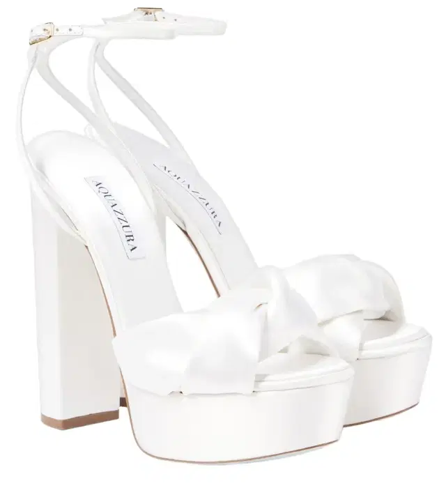 Aquazzura Bridal Olie 140 satin platform sandals