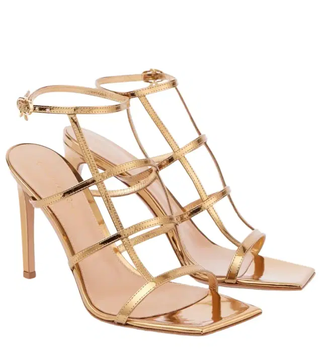 Gianvito Rossi Mondry metallic leather sandals