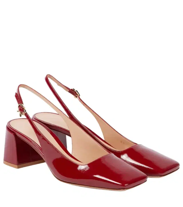 Gianvito Rossi Freeda patent leather slingback pumps