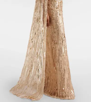 Jenny Packham Ruby caped sequined gown | Thumbnail 4