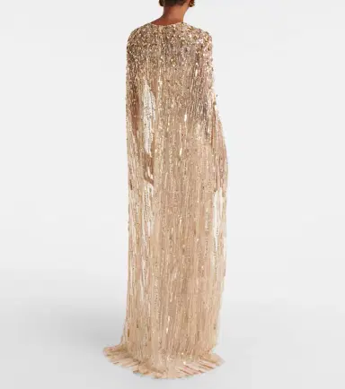 Jenny Packham Ruby caped sequined gown | Thumbnail 5