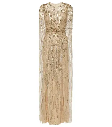 Jenny Packham Ruby caped sequined gown | Thumbnail 1