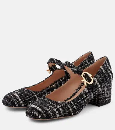 Gianvito Rossi Mary Ribbon 45 bouclé Mary Jane pumps | Thumbnail 3