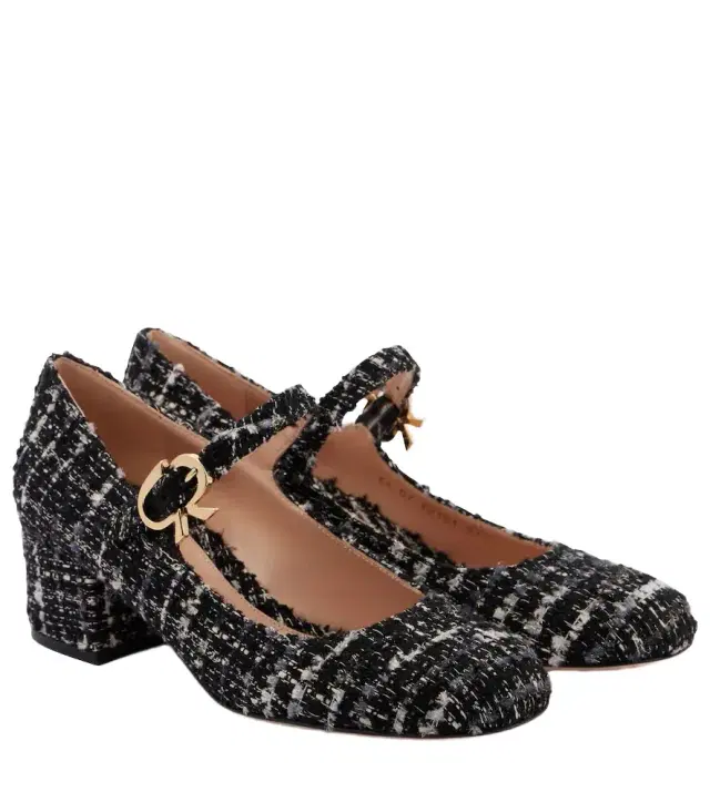 Gianvito Rossi Mary Ribbon 45 bouclé Mary Jane pumps