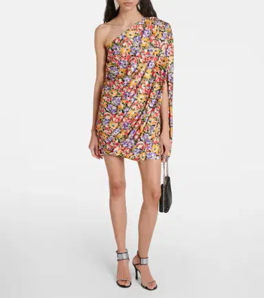 Stella McCartney Floral one-shoulder minidress | Thumbnail 2