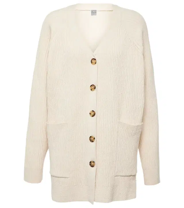 Toteme Oversized cotton-blend bouclé cardigan