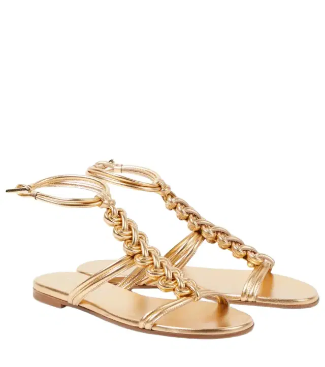 Gianvito Rossi Capua metallic leather sandals