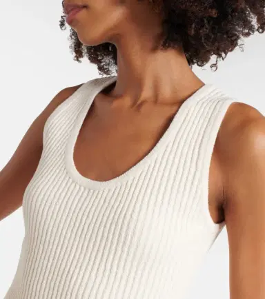 TOTEME Ribbed-knit cotton-blend bouclé tank top | Thumbnail 5