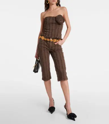 BLUMARINE Low-rise cotton-blend cropped pants | Thumbnail 3 BLUMARINE Low-rise cotton-blend cropped pants | Thumbnail 3
