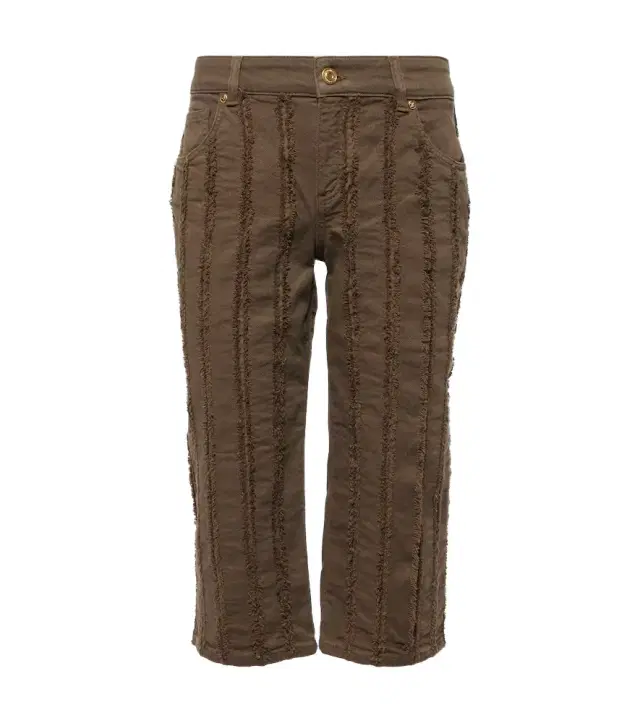 BLUMARINE Low-rise cotton-blend cropped pants