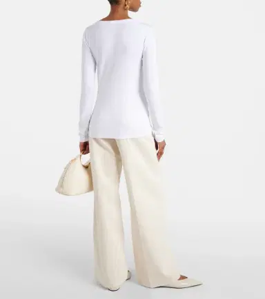Toteme Ribbed-knit cotton jersey top | Thumbnail 4