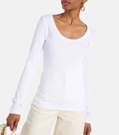 Toteme Ribbed-knit cotton jersey top | Thumbnail 5