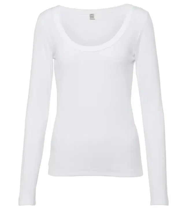 Ribbed-knit cotton jersey top