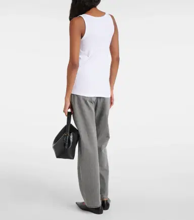 Toteme Ribbed-knit cotton-blend jersey tank top | Thumbnail 2
