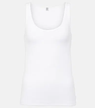 Toteme Ribbed-knit cotton-blend jersey tank top | Thumbnail 1