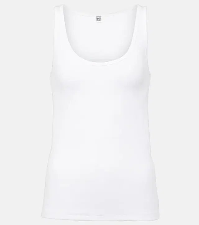 Toteme Ribbed-knit cotton-blend jersey tank top