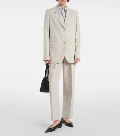 Toteme Pleated tailored straight pants | Thumbnail 4 Toteme Pleated tailored straight pants | Thumbnail 4