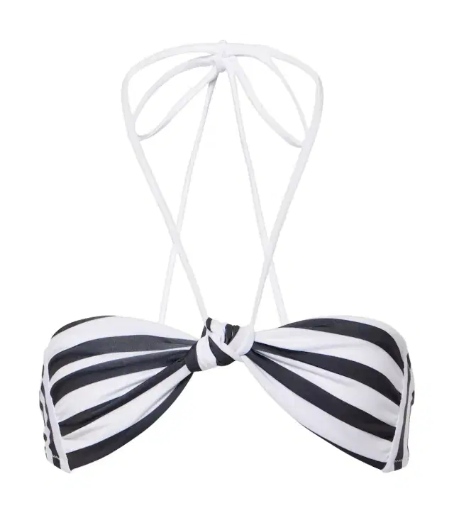 Bananhot Striped halterneck bikini top