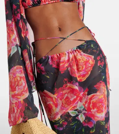 Bananhot Floral chiffon beach cover-up | Thumbnail 4