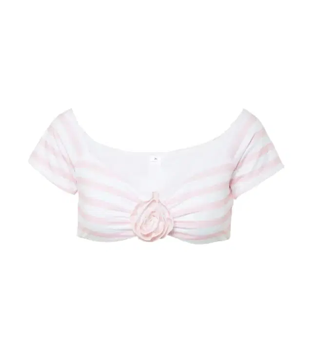 Bananhot Stefani striped off-shoulder crop top