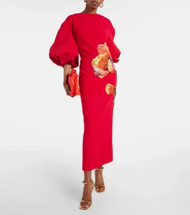 Safiyaa Amira embroidered floral midi dress | Thumbnail 5