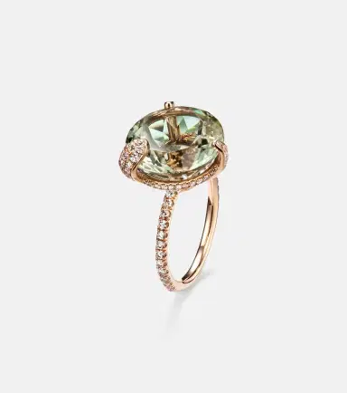 Bucherer Fine Jewellery Peekaboo 18kt rose gold ring with prasiolite and diamonds | Thumbnail 4
