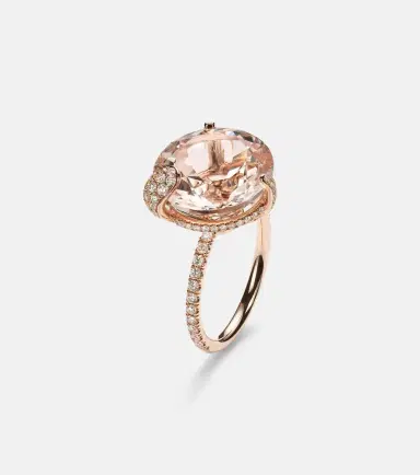 Bucherer Fine Jewellery Peekaboo 18kt rose gold ring with morganite and diamonds | Thumbnail 4