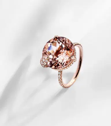 Bucherer Fine Jewellery Peekaboo 18kt rose gold ring with morganite and diamonds | Thumbnail 5