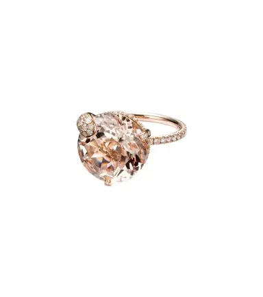 Bucherer Fine Jewellery Peekaboo 18kt rose gold ring with morganite and diamonds | Thumbnail 1