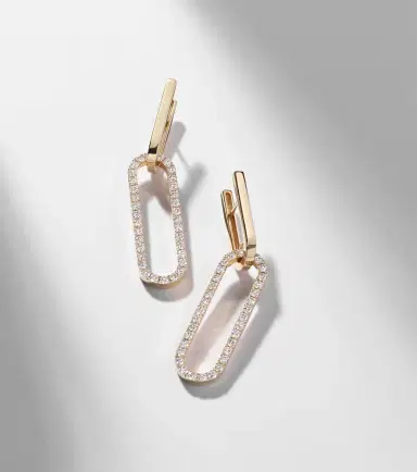 Bucherer Fine Jewellery Link 18kt gold hoop earrings with diamonds | Thumbnail 2